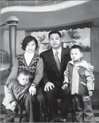 ?? PROVIDED TO CHINA DAILY ?? Fang Chih-peng (left) with his parents and brother in Hsinchu, Taiwan, in 1974. Fang Chih-peng,