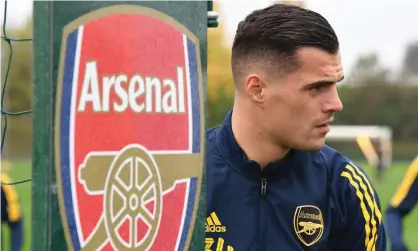  ??  ?? Granit Xhaka has been training well with Arsenal, says Unai Emery, but the former captain has not played since storming off against Crystal Palace on 27 October. Photograph: Stuart MacFarlane/Arsenal FC via Getty Images