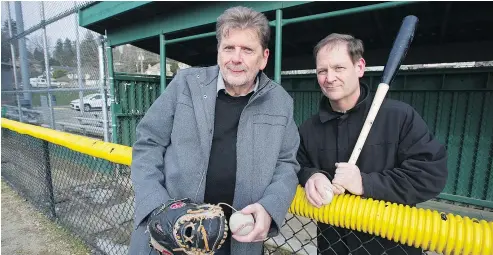  ?? JASON PAYNE/ PNG ?? Brian Finnie, left, and Larry Krause are collecting donations of new and used baseball equipment to take on a mission to Cuba and the Dominican Republic in March. The equipment will be given to youngsters in need.