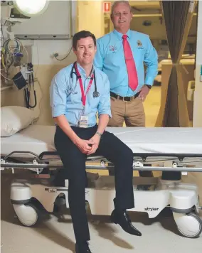  ?? NEW SERVICE: Director of Mater Emergency Department Dr Philip Gaudin with Townsville RSL president Bill Whitburn. Picture: EVAN MORGAN ??