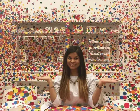  ?? MANISHA KHATTA/THE ASSOCIATED PRESS ?? Shruti Shah has used this picture of her at Yayoi Kusama’s Infinity Rooms exhibit at the Hirshhorn Museum in Washington, D.C., for her dating profile.