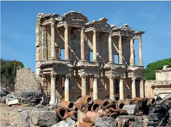  ??  ?? The facade of the Library of Celsus at Ephesus is eye-popping.