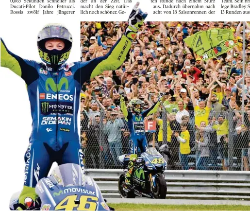  ??  ?? Zum zehnten Mal gewann Valentino Rossi das „TT Dutch“im holländisc­hen MotorradTe­mpel von Assen