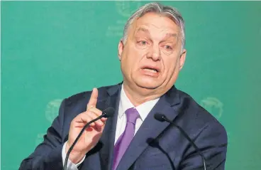  ?? /Reuters ?? Ceding leverage:
Hungarian Prime Minister Viktor Orban’s government has quadrupled the amount it targets to borrow on internatio­nal markets to fund its stimulus response to the economic fallout from the Covid-19 pandemic.