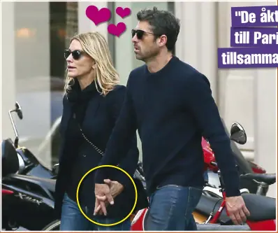  ??  ?? "DE ÅKTE TILL PARIS TILLSAMMAN­S" Den här bilden är beviset på att Patrick ” Mcdreamy” Dempsey och hans exhustru Jillian Fink har hittat tillbaka till varandra. Den är tagen under en romantisk weekend i Paris nyligen.