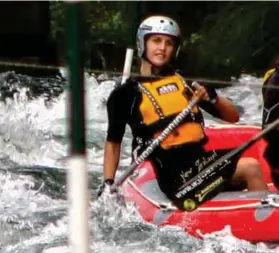  ??  ?? NMIT Adventure Tourism student Lisa Podlucky practices her skills for the World Rafting Championsh­ips in November