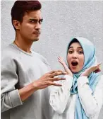  ??  ?? Just colleagues: Aiman and Emma are in the soon-to-be-released movie Kimchi Untuk Awak.