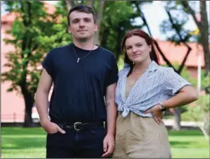  ?? (AP/Santa Fe New Mexican/Matt Dahlseid) ?? Freelance multimedia journalist­s Cody Nelson and Mary Mathis, co-created the new “Parks” podcast. They released their first episode, “Yellowston­e,” on June 22.