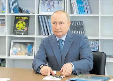  ?? ?? Putin, durante una reciente videoconfe­rencia en Sochi