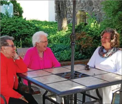  ??  ?? From left, Irene Joan, and Betty, Buchert Ridge Community neighbors, enjoy a good time on a beautiful summer day.