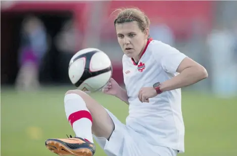  ?? T h e C a na d i a n P r e ss/ f i l e s ?? Canadian soccer star Christine Sinclair will join the women’s national team for a friendly against Mexico Sunday in Vancouver.