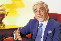  ?? REUTERS ?? Head of the Afghanista­n’s peace council, Abdullah Abdullah, speaks during an interview with Reuters in Islamabad, Pakistan.