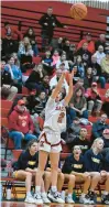  ?? AMY SHORTELL/THE MORNING CALL ?? Easton’s Megan Elias takes a shot during Friday’s game against Unionville.