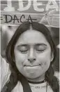  ?? John Moore / Getty Images ?? “Dreamer” Gloria Mendoza supports DACA in New York.