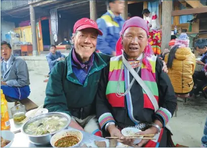  ?? PROVIDED TO CHINA DAILY ?? Edward Grumbine attends a Lisu family’s wedding in Yingjiang county in Dehong Jingpo and Dai autonomous prefecture.