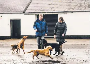  ??  ?? Chris and Bridgeen Hanlon (also left) with their animals