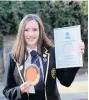  ??  ?? Best in the country Charlotte Luse scored 100 per cent in her Higher Modern Studies exam