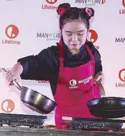  ??  ?? Little princess of the kitchen: Estie shows what a pan-tastic chef she is at the cook-off held at Marriott Hotel. Man vs. Child: Chef Showdown premieres in Asia on Tuesday, Jan. 26 at 7 p.m. and 10 p.m. on Lifetime network.