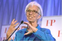  ??  ?? Lagarde speaks at the Foreign Policy annual Awards Dinner in Washington. — Reuters photo