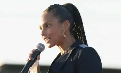  ?? Photograph: Lawrence Jackson/Biden for President/Zuma Wire/Rex/Shuttersto­ck ?? Alicia Keys campaigns with Kamala Harris in October 2020.