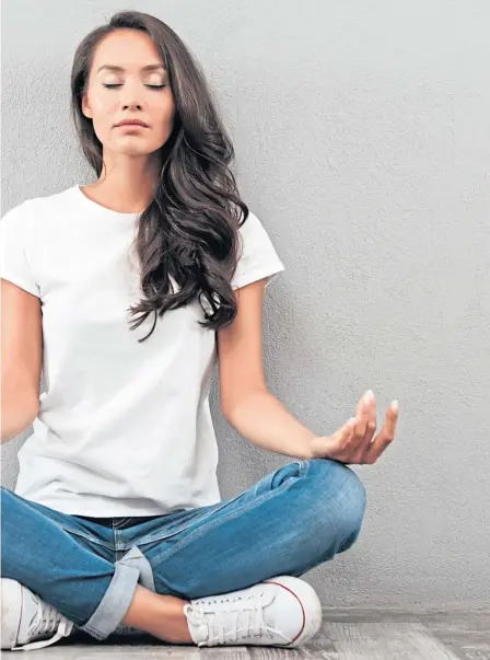  ?? ?? Meditation has been part of Eastern culture for centuries and, after initial scepticism in the West, has been proven to bolster calm and wellbeing and, inset below, A-list wellness guru Gwyneth Paltrow