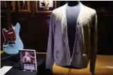  ??  ?? Kurt Cobain’s cardigan from Nirvana’s 1993 MTV Unplugged performanc­e is on display at the Hard Rock Cafe in New York City ahead of the auction of Julien’s Auctions on October 21, 2019 in New York City. — AFP