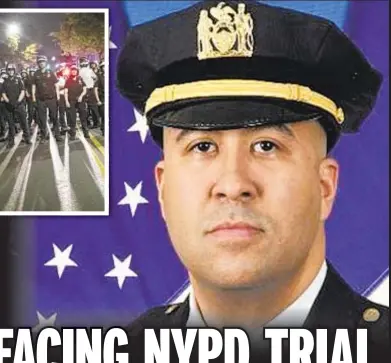  ?? AP ?? Inspector Jesse Lance is facing NYPD trial after allegedly beating a bicyclist during George Floyd protest (above).