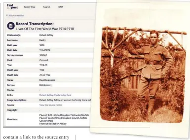  ??  ?? ‘Lives of the First World War 1914–1918’ is a valuable collection on Findmypast