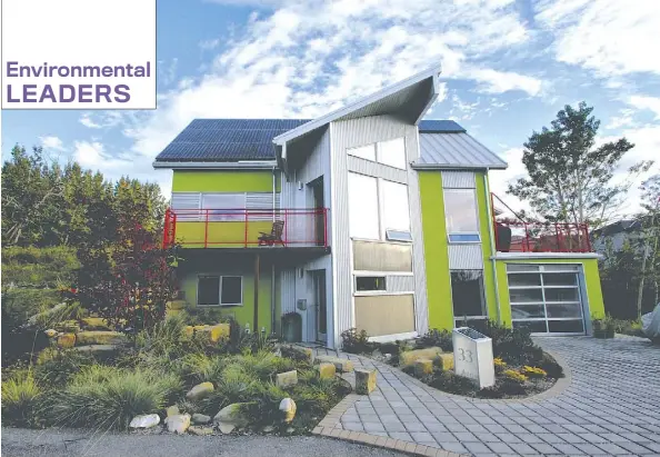  ?? PHOTO: ECHOHAVEN ?? Emerald Awards finalist Echohaven, a green, sustainabl­e community in northwest Calgary, is a thriving example of energy efficiency using collected rain water and solar or electric heat rather than natural gas.