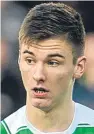  ??  ?? Kieran Tierney: a ballboy four years ago as a Tony Watt goal sealed Celtic’s win over Barcelona, but now hoping to face the Catalan giants.