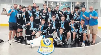  ?? SPECIAL TO THE ST. CATHARINES STANDARD ?? Members of the 2018Ontari­o bantam lacrosse champion St. Catharines Athletics include, foreground, Oliver Vanyo; front row, from left, Daylin John-Hill, Ethan Fisher, Gavin Howard, Keaton Zavitz, Colin Walters, Tye Steenhuis; back row, Mike Accursi, Chris Rawson, Jacob Rawson, Conner Thomson-Dick, Dan Armstrong, Mitchell Armstrong, Derek Smyth, Colton Armitage, Isaac Prantera, Tyler Stevens, Carter Accursi, Neilo Gray, Bob Fisher and ScottWalte­rs. Not pictured is manager April Vanyo.