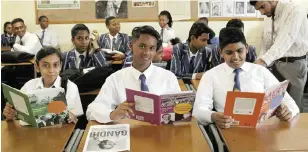  ?? PICTURE : GCINA NDWALANE/ AFRICAN NEWS AGENCY (ANA) ?? Reese Bharath, Jethro Jugmohan and Joshua Dhanraj of Apollo Secondary School in Chatsworth say they enjoy learning about history.