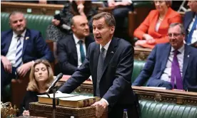  ?? Photograph: UK Parliament/Jessica Taylor/PA ?? Jeremy Hunt delivers his autumn statement in the House of Commons on 17 November 2022.