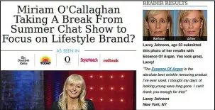  ??  ?? Bogus reports: Social media ads claimed Miriam had left her RTÉ job