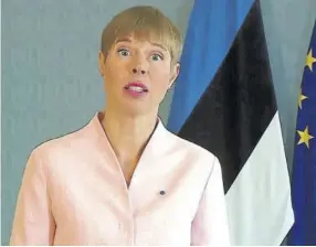  ??  ?? In this image made from UNTV video, Kersti Kaljulaid, president of Estonia, speaks in a pre-recorded message which was played during the 75th session of the United Nations General Assembly, last Thursday at UN headquarte­rs in New York.