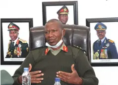  ?? ?? Commander of the Zimbabwe Defence Forces General Philip Valerio Sibanda at a Press conference in Harare yesterday