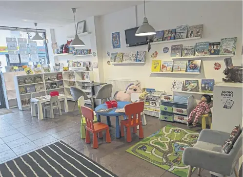  ?? ?? The Book Nook, Stewarton, main; the children’s area, above; owner Sarah Frame, below