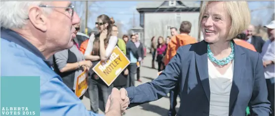  ?? CRYSTAL
SCHICK/ CALGARY
HERALD ?? At a rally in Calgary on Wednesday, NDP Leader Rachel Notley said school boards across the province are already “stretched to their limits.”