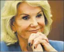  ??  ?? The Associated Press Elaine Wynn wants Wynn Resorts’ shareholde­rs on May 16 to push out board member John Jay Hagenbuch.