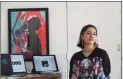  ?? Lea Suzuki / The San Francisco Chronicle ?? Mixed media artist Göksu Ilgaz Koçakcigil­l, also known as @skywaterr, with works of her digital art displayed on her laptop and tablet in her studio on Friday in San Francisco, Calif.