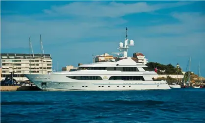  ?? ?? Lady Anastasia, pictured in Palamos harbour in Catalonia, is owned by Alexander Mikheev, head of Rosoborone­xport. Photograph: Dieter Wanke/Alamy