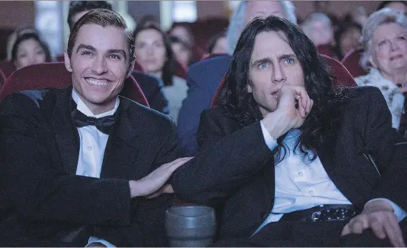  ?? JUSTINA MINTZ/A24 ?? Brothers Dave, left, and James Franco co-star in The Disaster Artist, a movie based on a book based on a movie — namely Tommy Wiseau’s cult classic The Room.