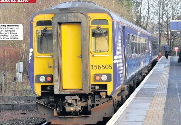  ??  ?? Going anywhere? Commuters who use East Kilbride and Hairmyres stations have been critical of the service provided