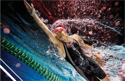  ??  ?? Sprint efforts in training are still key, to teach your body that you can swim faster than race pace