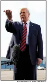  ?? AP/PATRICK SEMANSKY ?? “We’re doing tremendous­ly well,” President Donald Trump said of the economy during remarks Sunday at Morristown Municipal Airport in New Jersey.