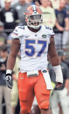  ?? ASSOCIATED PRESS ?? Florida’s Caleb Brantley has shown the ability to be a pass-rusher.