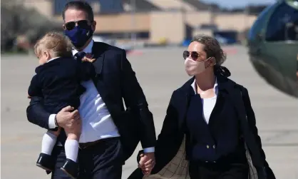  ?? Photograph: Olivier Douliery/AFP/Getty Images ?? Hunter Biden with his wife Melissa Cohen and their son Beau on 26 March 2021.