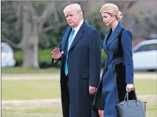  ?? EVAN VUCCI/AP PHOTO ?? President Donald Trump, accompanie­d by his daughter Ivanka, waves as they walk to board Marine One on the South Lawn of the White House in Washington last month.