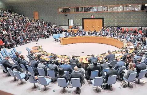  ?? FOTO: AP ?? El Consejo de Seguridad de la ONU se reunió ayer a petición de Estados Unidos para tratar la crisis de Venezuela.