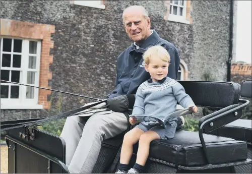  ?? MEMORIES: PICTURE: THE DUCHESS OF CAMBRIDGE/PA ?? Princes George and Philip. The Duke of Cambridge said his children would have special memories of their ‘great-grandpa’ in his carriage.